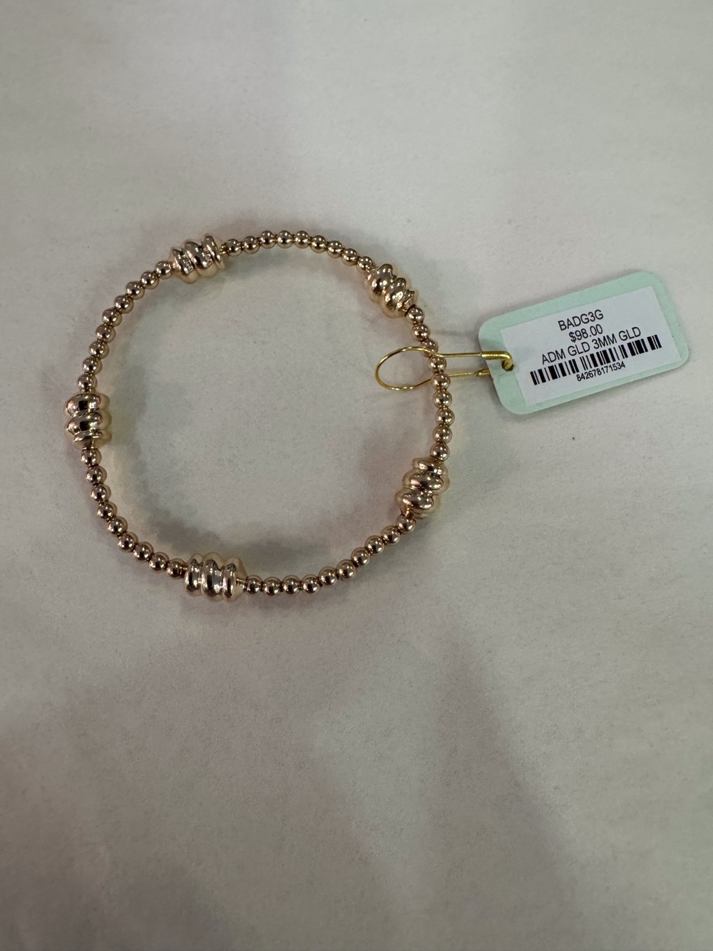 Enewton Gold beaded bracelet Admire 3 MM NWT